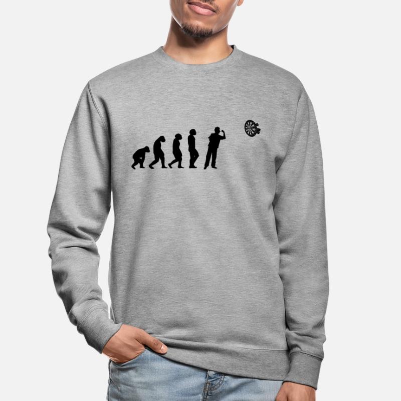 Fléchettes, Jeu de fléchettes, Fléchettes, Évolution du joueur de fléchettes Sweat-shirt Unisexe