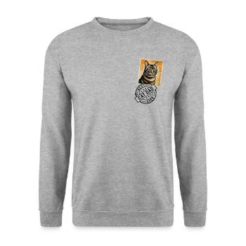 Chats, papa, chat, timbre de chat, papas de chat - Sweat-shirt Unisexe - gris chiné - Devant - Alina (178cm) & Michal (187cm)