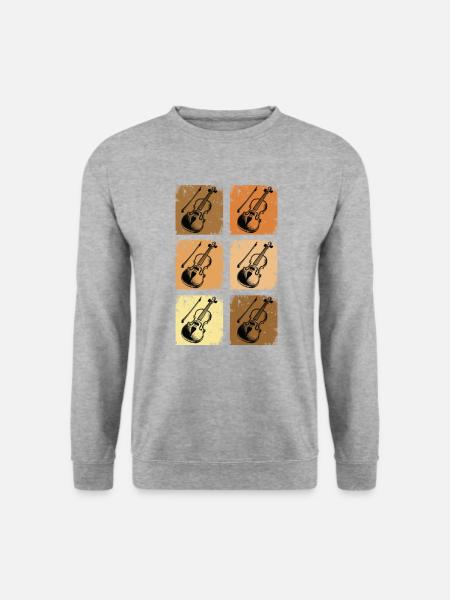 Violinist-Musiker Geigen Country-Musik-Instrument - Unisex Pullover - Weißgrau meliert