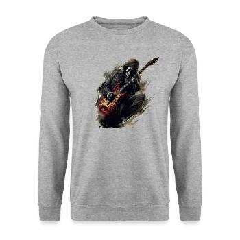 Gitarristen Musiker E-Gitarren Akustik-Gitarre - Unisex Pullover - Weißgrau meliert - Vorne - Alina (178cm) & Michal (187cm)