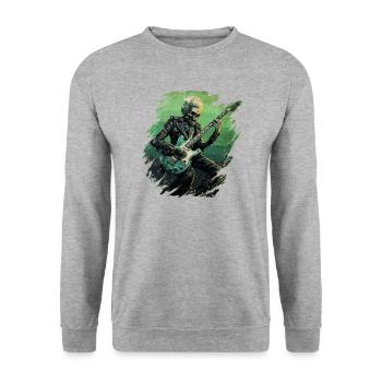 Gitarristen E-Gitarren Akustik-Gitarre Vintage - Unisex Pullover - Weißgrau meliert - Vorne - Alina (178cm) & Michal (187cm)