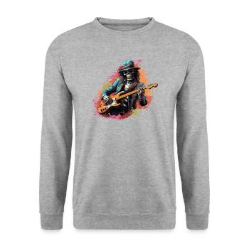 Gitarristen Akustik-Gitarre Country-Musik - Unisex Pullover - Weißgrau meliert - Vorne - Alina (178cm) & Michal (187cm)