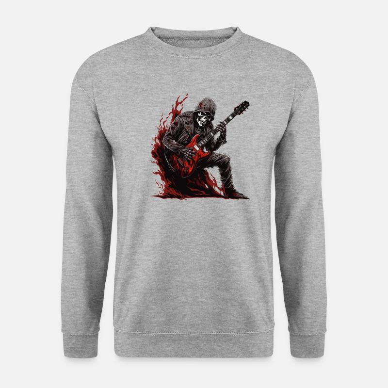 Gitarristen-tshirt E-Gitarren-Saiten - Unisex Pullover - Weißgrau meliert