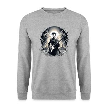 Gitarren E-Gitarren-Saiten E-Gitarre Musiker - Unisex Pullover - Weißgrau meliert - Vorne - Alina (178cm) & Michal (187cm)