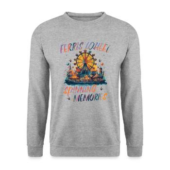 Freizeitpark Jahrmarkt Rummelplatz Dorffest - Unisex Pullover - Weißgrau meliert - Vorne - Alina (178cm) & Michal (187cm)