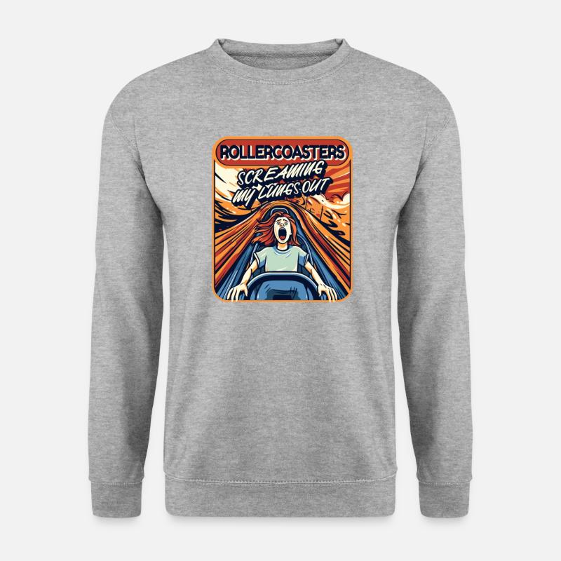 Freizeitpark Jahrmarkt Rummelplatz Kirmes - Unisex Pullover - Weißgrau meliert