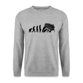 Parc D’attractions, Foire, Fête foraine, Fête foraine - Sweat-shirt Unisexe - gris chiné - Devant - Alina (178cm) & Michal (187cm)