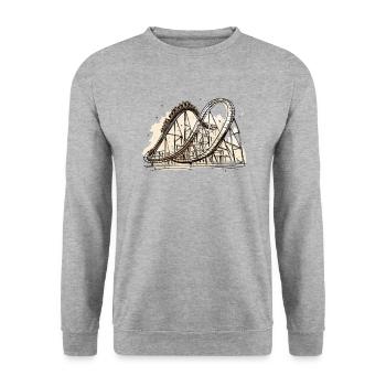 Freizeitpark Jahrmarkt Rummelplatz Kirmes - Unisex Pullover - Weißgrau meliert - Vorne - Alina (178cm) & Michal (187cm)