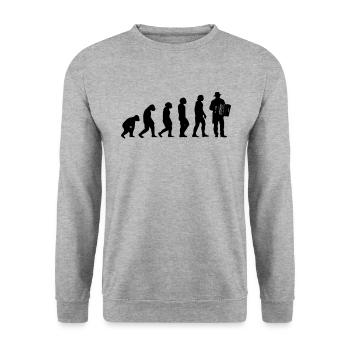 Accordéoniste Accordéon Musicien Evolution - Sweat-shirt Unisexe - gris chiné - Devant - Alina (178cm) & Michal (187cm)
