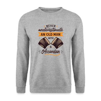 Accordéoniste Musicien d’accordéon Dictons - Sweat-shirt Unisexe - gris chiné - Devant - Alina (178cm) & Michal (187cm)