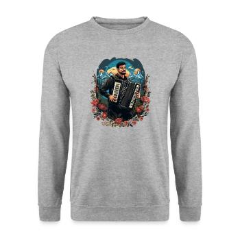 Accordion Musician Accordion Player Accordion - Unisex Sweatshirt - salt & pepper - Front - Alina (178cm) & Michal (187cm)