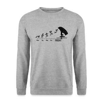 Wingfoil Surfer Wingfoiling Hydrofoil Weekend - Unisex Sweatshirt - salt & pepper - Front - Alina (178cm) & Michal (187cm)