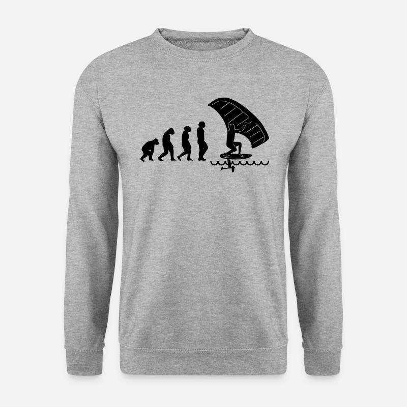 Wingfoil-Surfer Wingfoiling Hydrofoil Evolution - Unisex Pullover - Weißgrau meliert