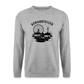Schausteller Jahrmarkt Volksfest Rummelplatz - Unisex Pullover - Weißgrau meliert - Vorne - Alina (178cm) & Michal (187cm)