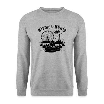 Kirmeskönig Jahrmarkt Volksfest Rummelplatz - Unisex Pullover - Weißgrau meliert - Vorne - Alina (178cm) & Michal (187cm)