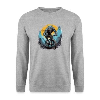 MTB Mountainbike Fahrrad BMX El-Chupacabra - Unisex Pullover - Weißgrau meliert - Vorne - Alina (178cm) & Michal (187cm)
