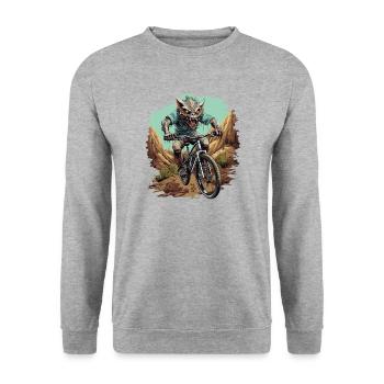 MTB Mountainbike Fahrrad BMX El-Chupacabra - Unisex Pullover - Weißgrau meliert - Vorne - Alina (178cm) & Michal (187cm)
