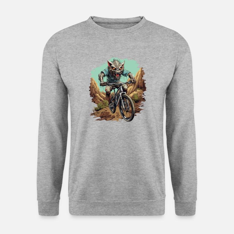 MTB Mountainbike Fahrrad BMX El-Chupacabra - Unisex Pullover - Weißgrau meliert