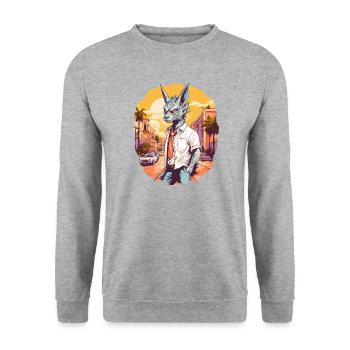 Cryptozoologists Chupacabra Creatures Porto-Rico - Unisex Sweatshirt - salt & pepper - Front - Alina (178cm) & Michal (187cm)