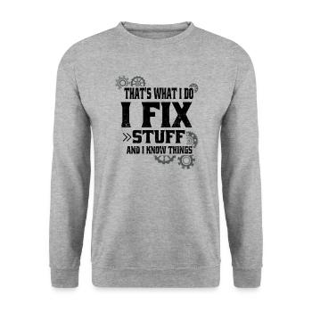 Artisan Technicien Électricien Mécanicien - Sweat-shirt Unisexe - gris chiné - Devant - Alina (178cm) & Michal (187cm)