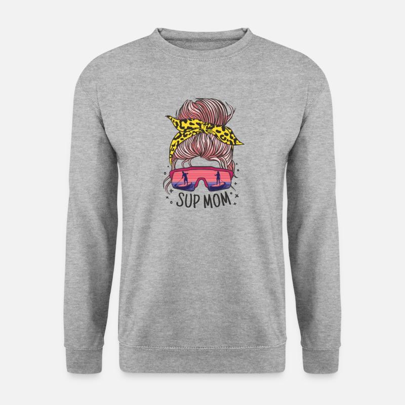 SUP-MOM paddleboarding Stand Up Paddle - Unisex Sweatshirt - salt & pepper