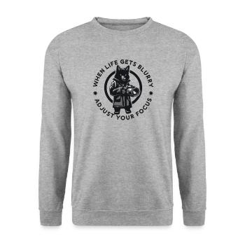 Dog Photo Funny Sayings Nature Photographer - Unisex Sweatshirt - salt & pepper - Front - Alina (178cm) & Michal (187cm)