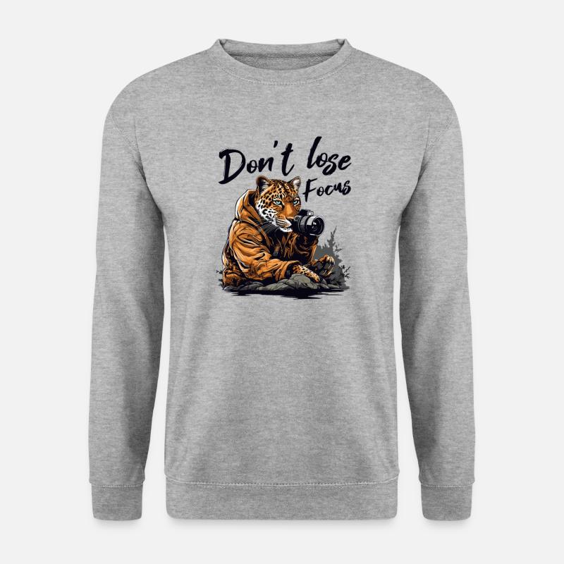 Fotografen lustiges Sprüche Tier-Naturfotograf - Unisex Pullover - Weißgrau meliert