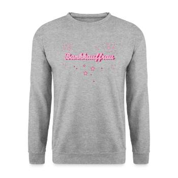 Banker Abschluss-Geschenk Bankkauffrau - Unisex Pullover - Weißgrau meliert - Vorne - Alina (178cm) & Michal (187cm)