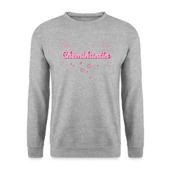 Laborant Abschluss-Geschenk Chemikantin - Unisex Pullover - Weißgrau meliert - Vorne - Alina (178cm) & Michal (187cm)