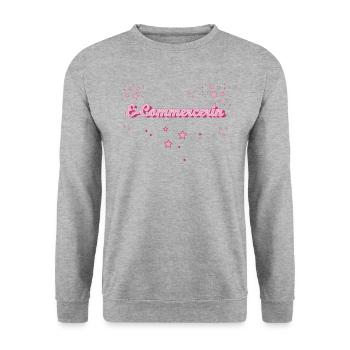 Online-Händler Abschluss-Geschenk E-Commercerin - Unisex Pullover - Weißgrau meliert - Vorne - Alina (178cm) & Michal (187cm)