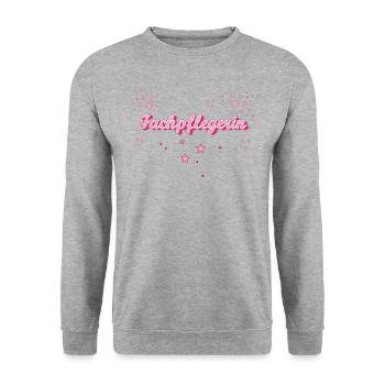 Krankenpfleger Abschluss-Geschenk Fachpflegerin - Unisex Pullover - Weißgrau meliert - Vorne - Alina (178cm) & Michal (187cm)