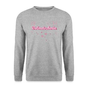 Übersetzer Abschluss-Geschenk Dolmetscherin - Unisex Pullover - Weißgrau meliert - Vorne - Alina (178cm) & Michal (187cm)