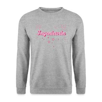 Ingenieur Abschluss-Geschenk Ingenieurin - Unisex Pullover - Weißgrau meliert - Vorne - Alina (178cm) & Michal (187cm)