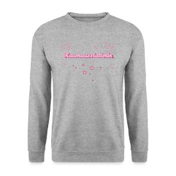 Dekorateur Abschluss-Geschenk Raumausstatterin - Unisex Pullover - Weißgrau meliert - Vorne - Alina (178cm) & Michal (187cm)