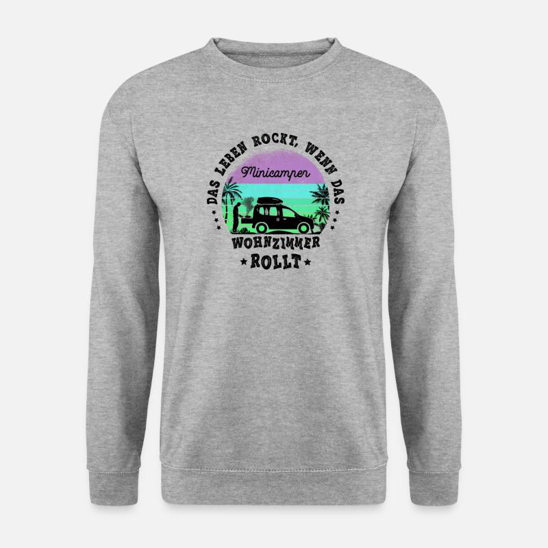 Minicamper Camping-Camper Microcamper Dictons - Sweat-shirt Unisexe - gris chiné