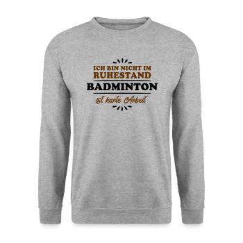 Retraité Retraité Badminton - Sweat-shirt Unisexe - gris chiné - Devant - Alina (178cm) & Michal (187cm)
