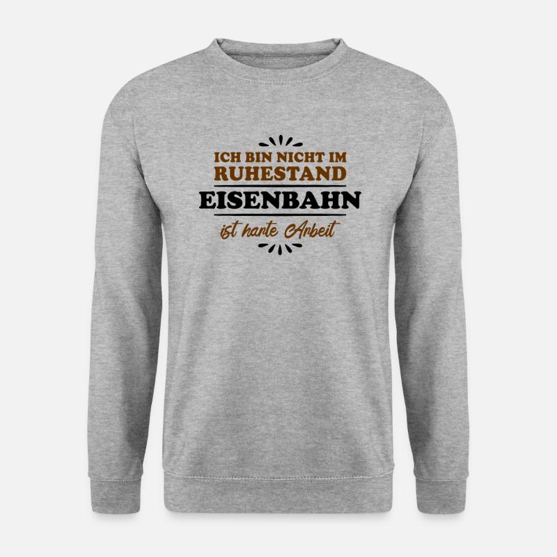 Ruhestand Rentner Pensioner Eisenbahner - Unisex Pullover - Weißgrau meliert