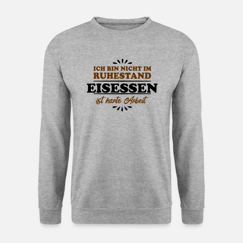 Ruhestand Rentner Pensioner Eisessen - Unisex Pullover - Weißgrau meliert