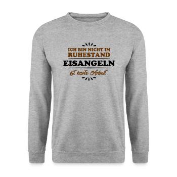 Retirement Pensioner Pensioner Ice Angler - Unisex Sweatshirt - salt & pepper - Front - Alina (178cm) & Michal (187cm)