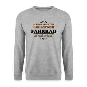 Ruhestand Rentner Pensioner Fahrrad - Unisex Pullover - Weißgrau meliert - Vorne - Alina (178cm) & Michal (187cm)