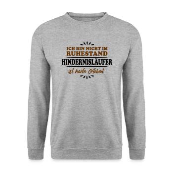 Ruhestand Rentner Pensioner Hindernislauf - Unisex Pullover - Weißgrau meliert - Vorne - Alina (178cm) & Michal (187cm)