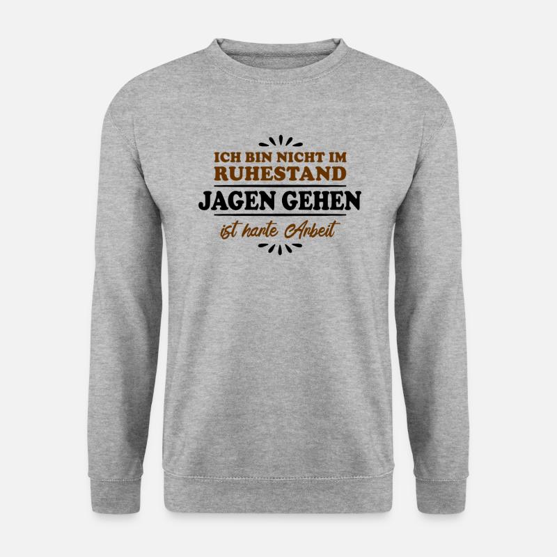 Ruhestand Rentner Pensioner Jäger - Unisex Pullover - Weißgrau meliert