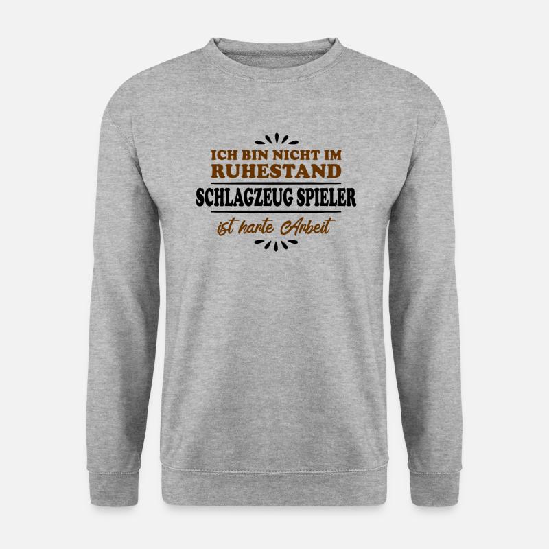 Ruhestand Rentner Pensioner Schlagzeug-spielen - Unisex Pullover - Weißgrau meliert