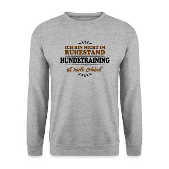 Ruhestand Rentner Pensioner Hundetrainer - Unisex Pullover - Weißgrau meliert - Vorne - Alina (178cm) & Michal (187cm)
