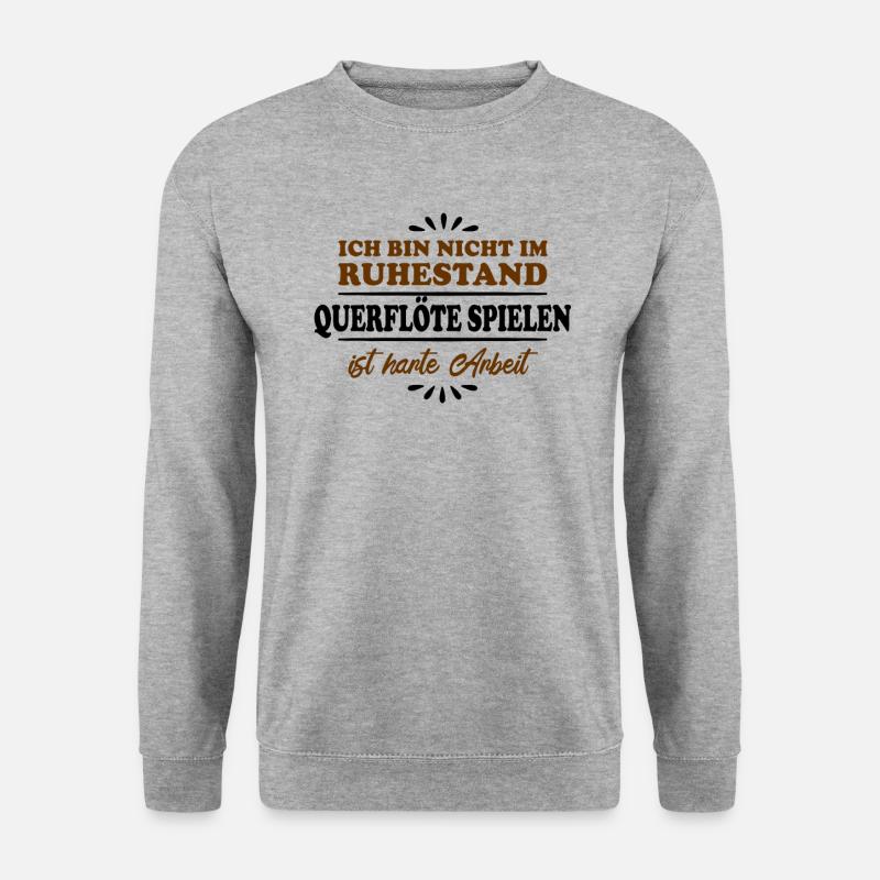 Ruhestand Rentner Pensioner Querflöte-Spieler - Unisex Pullover - Weißgrau meliert