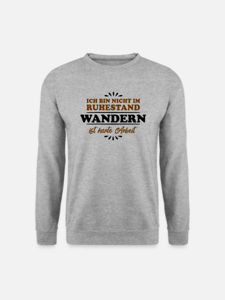 Ruhestand Rentner Pensioner Wandern - Unisex Pullover - Weißgrau meliert