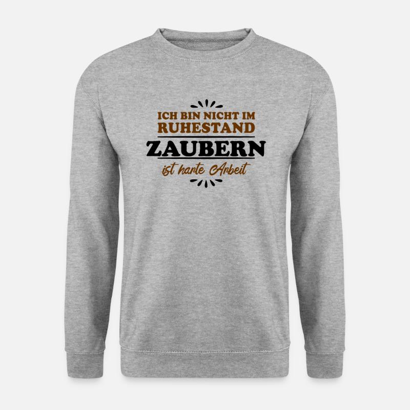 Ruhestand Rentner Pensioner Zauberer - Unisex Pullover - Weißgrau meliert