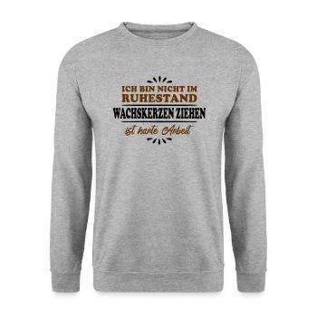 Retraite Pensionné Bougies de cire pour retraité - Sweat-shirt Unisexe - gris chiné - Devant - Alina (178cm) & Michal (187cm)
