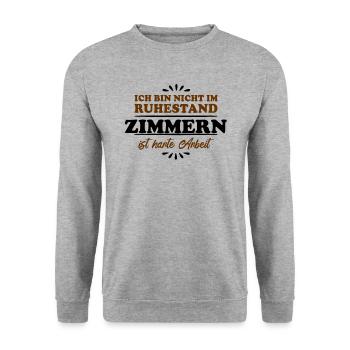 Ruhestand Rentner Pensioner Zimmerer - Unisex Pullover - Weißgrau meliert - Vorne - Alina (178cm) & Michal (187cm)