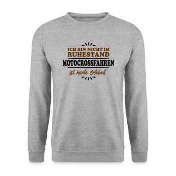 Retirement, Retiree, Retiree, Motocross Rider - Unisex Sweatshirt - salt & pepper - Front - Alina (178cm) & Michal (187cm)